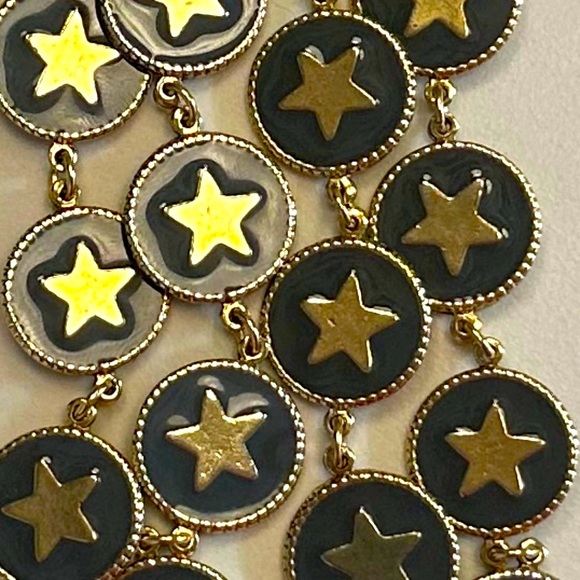 TOVA Gold Star Long Necklace Set in Blue-Grey Enamel in Gold-Tone Metal - Picture 12 of 16